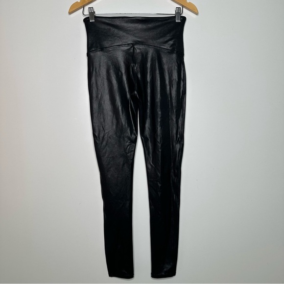 SPANX Black Faux Leather Leggings Size Large - Picture 8 of 11